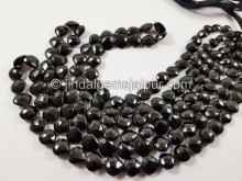 Black Tourmaline Faceted Heart Beads